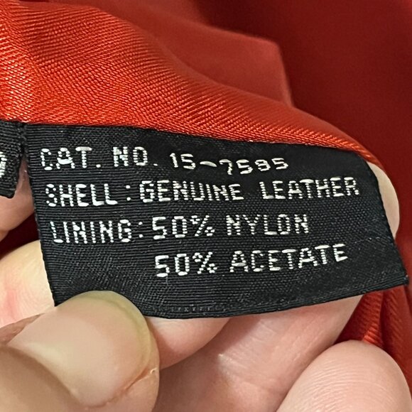 Toffs Vintage Red Genuine Leather Blazer Jacket Retro Holiday Women's Medium - Picture 8 of 9